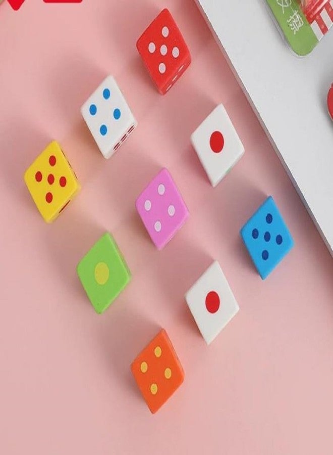 QFSH 9 Mixed Colors Pencil Erasers Colorful Dice Shaped Erasers Fun and Practical Stationery Supplies for School Office Student Prizes - Image 2